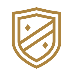 Gold patch certificate icon